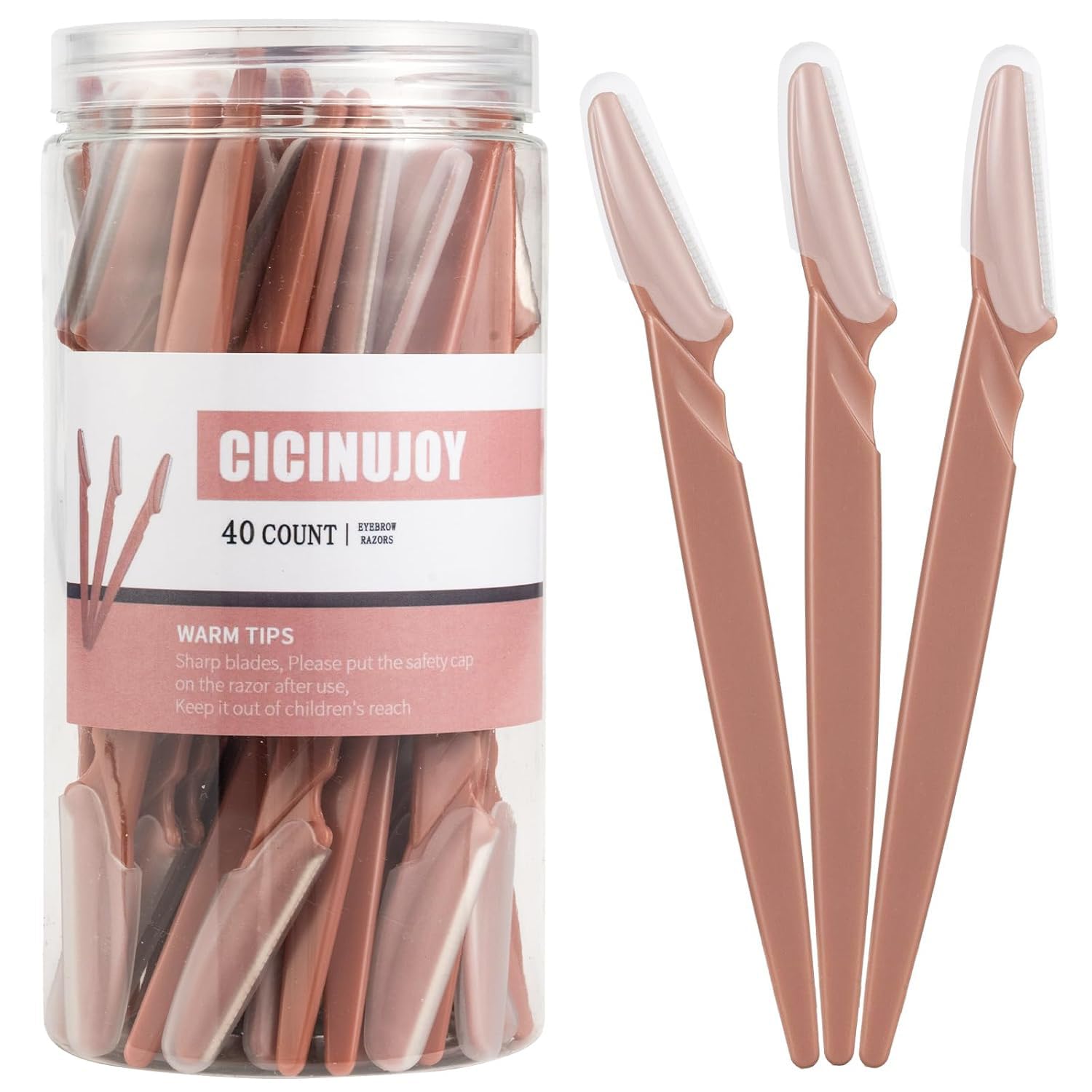 40pcs Dermaplane Razor for Women Face, Stainless Steel Eyebrow Razor