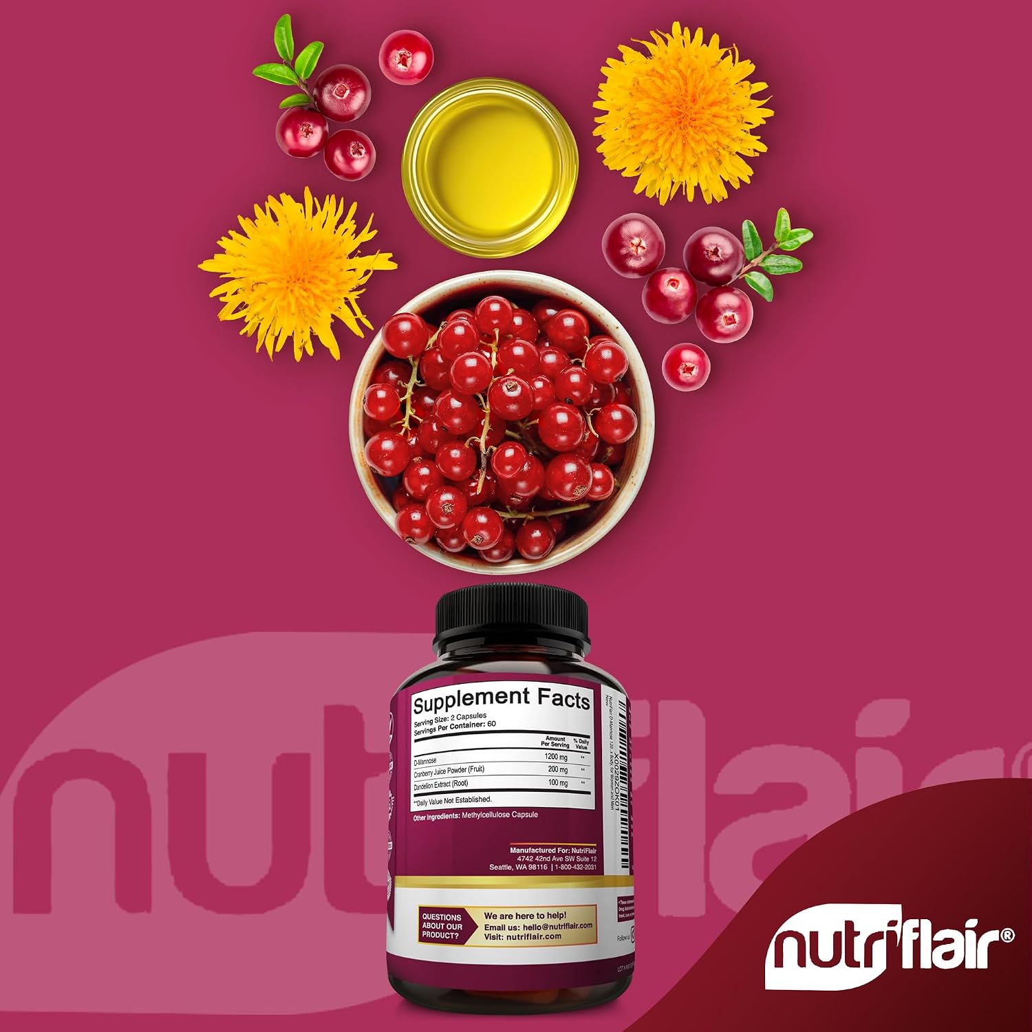 NutriFlair D-Mannose 120 Capsules