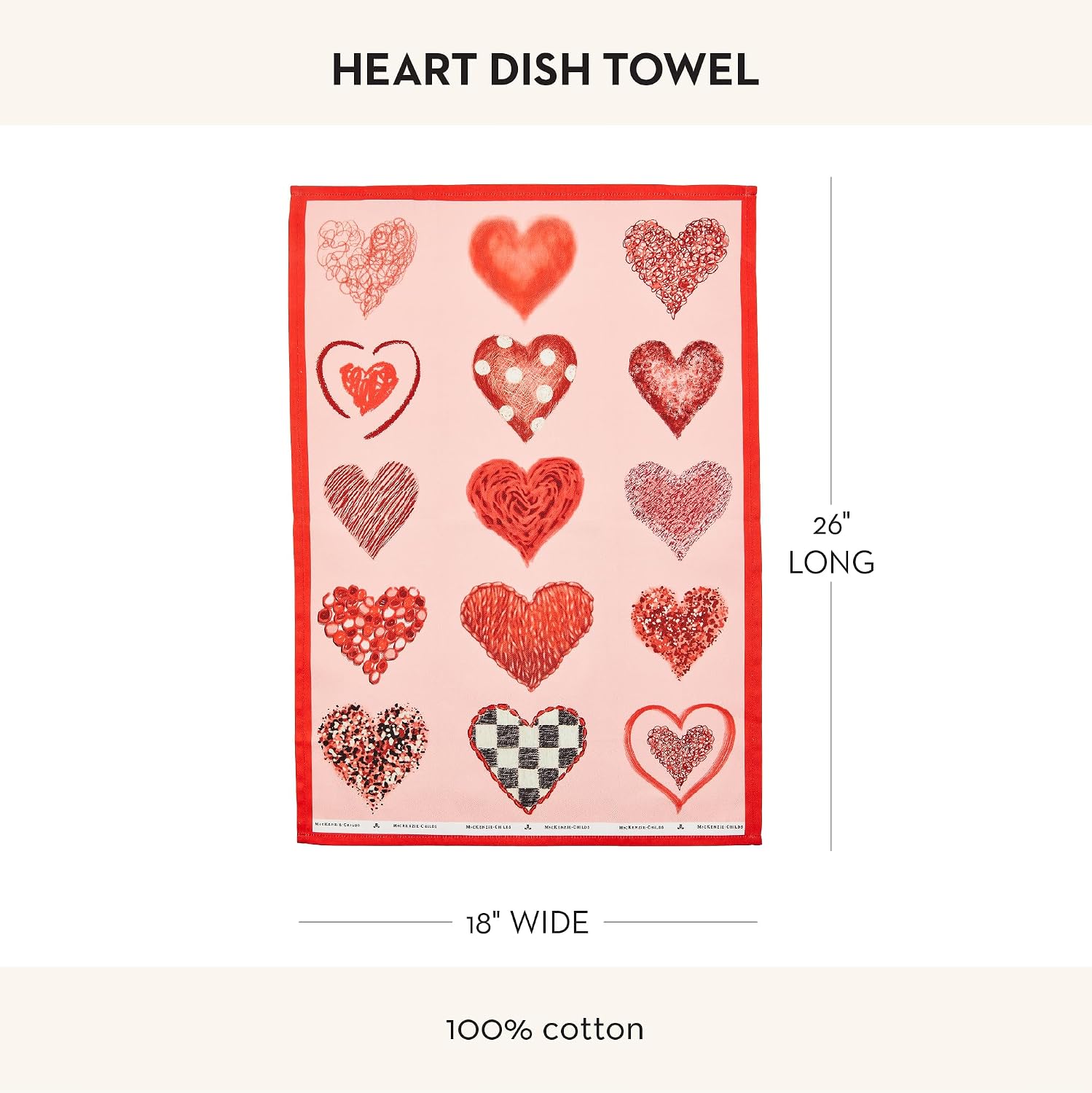MACKENZIE-CHILDS Cotton Dish Towel, Hydrangea Tea Kettle