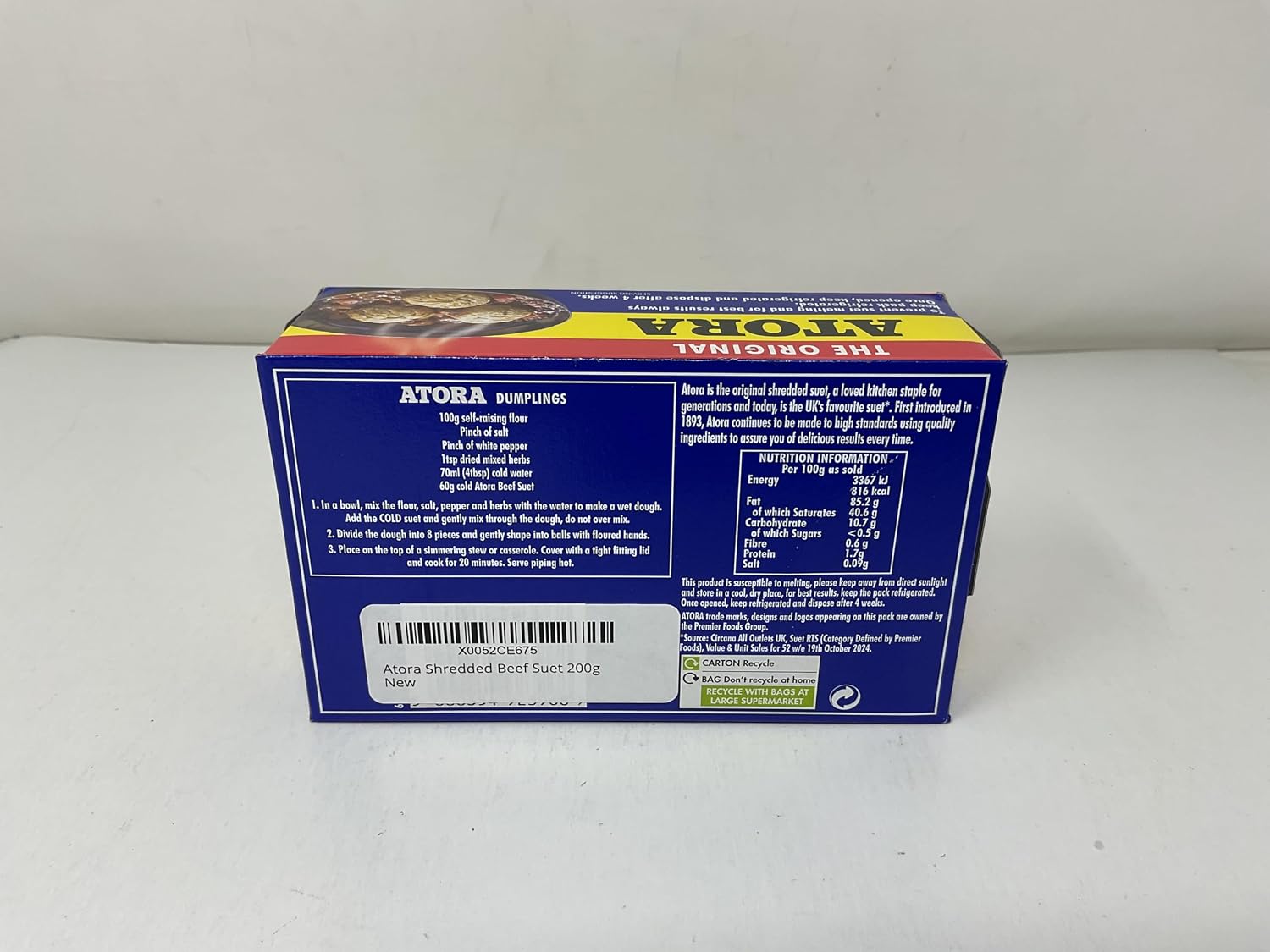 Atora Shredded Beef Suet 200g