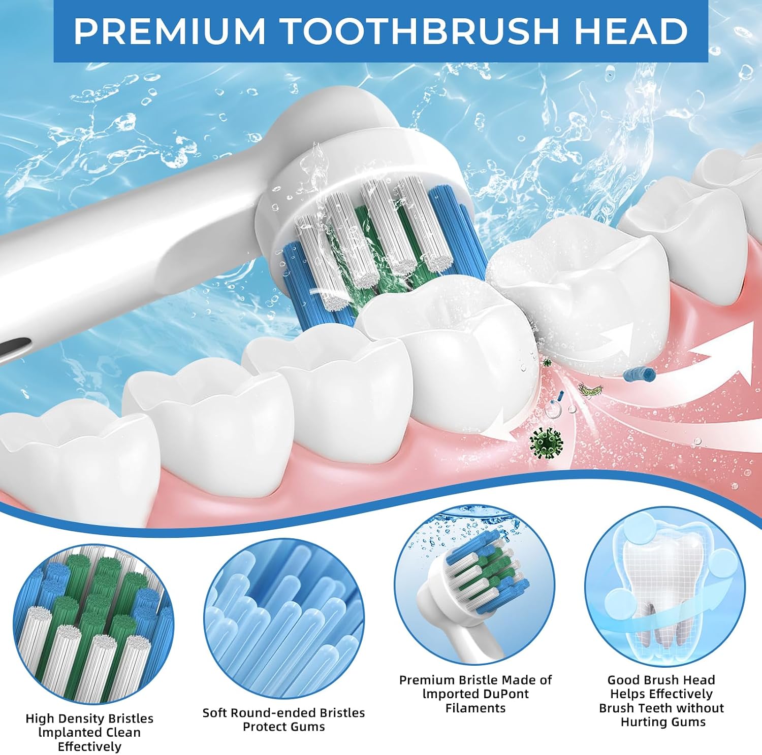 Electric Toothbrush Replacement Heads 16 Pack/Compatible Oral B Braun Replacement Brush Heads/Compatible Oral B Replacement Brush Heads
