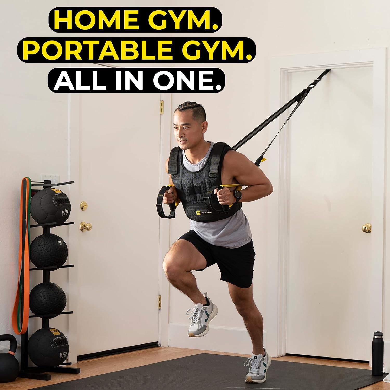 TRX All-In-One Home Gym System – Complete Suspension Training Kit for Strength Training, HIIT & Full-Body Workouts at Home or Outdoors