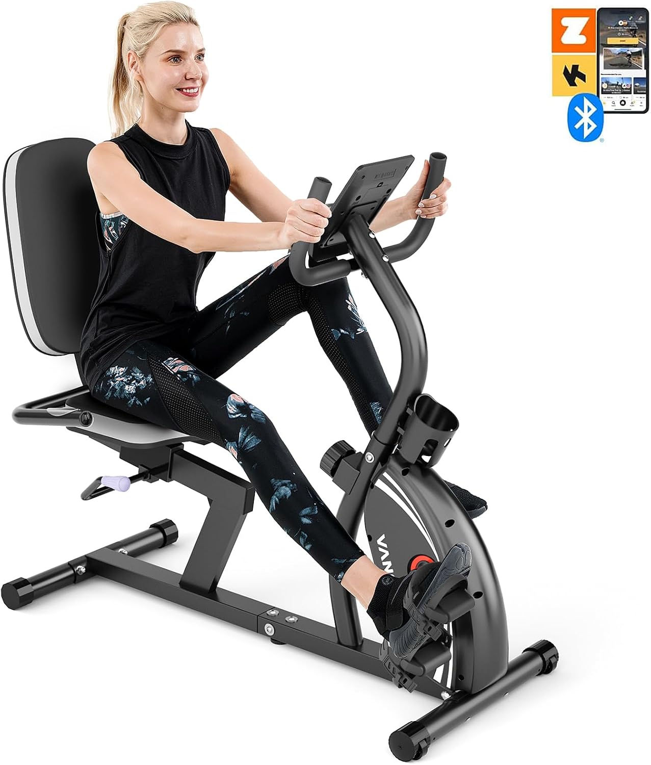 VANSWE Recumbent Exercise Bike for Home Seniors with 380 LB Weight Capacity | Fit 5’1”-6’1”, 16-Level Magnetic Resistance