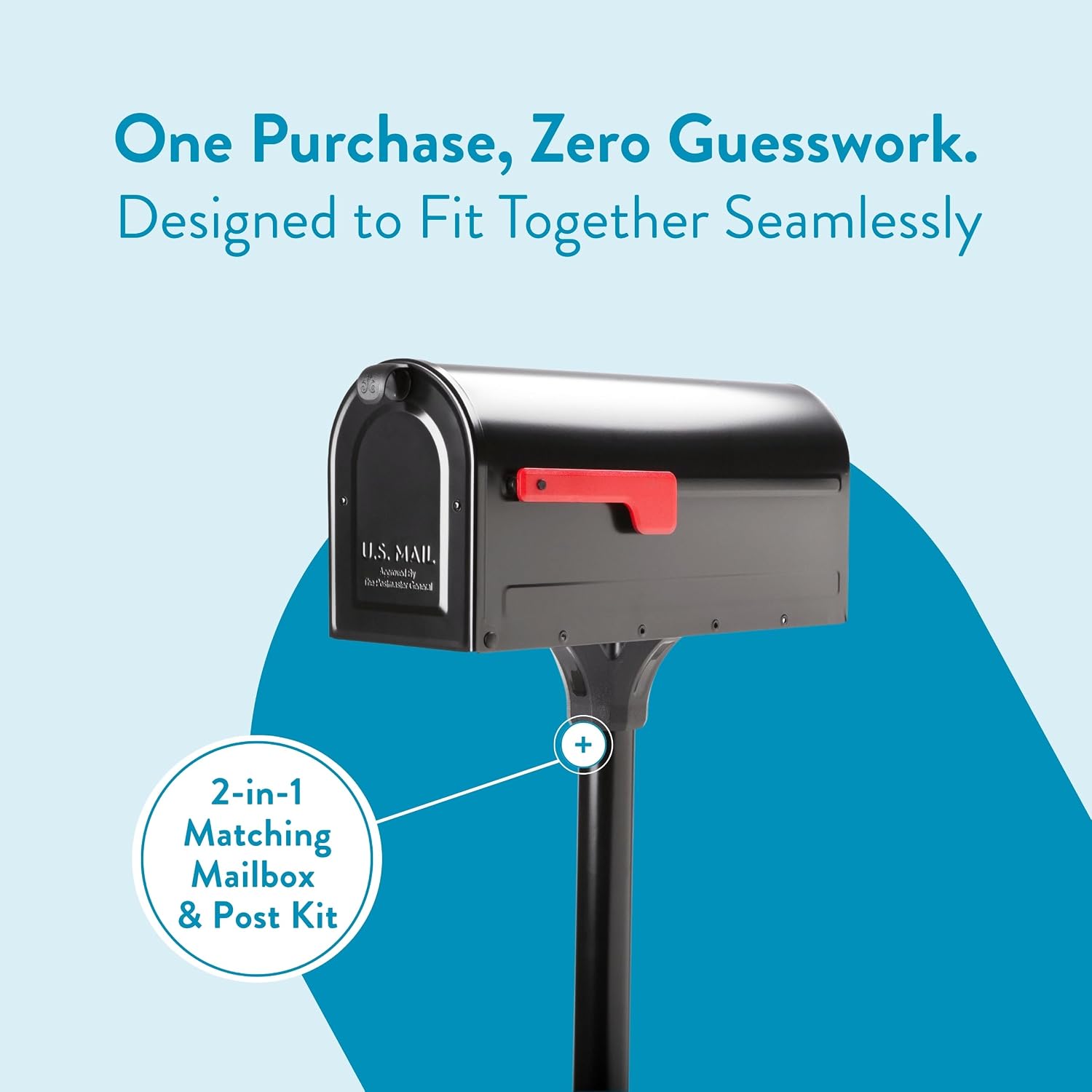 Architectural Mailboxes 7680B-10 MB1 Mount Mailbox and In-Ground Post Kit, Medium, Bl