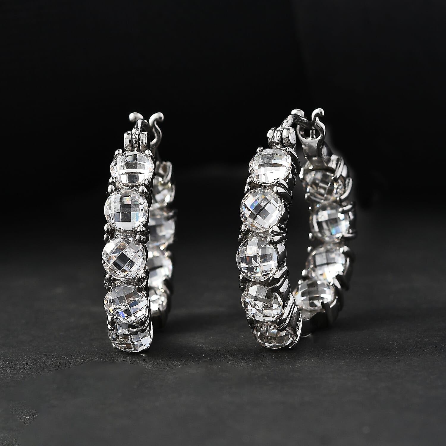 Cubic Zirconia Earrings in Stainless Steel