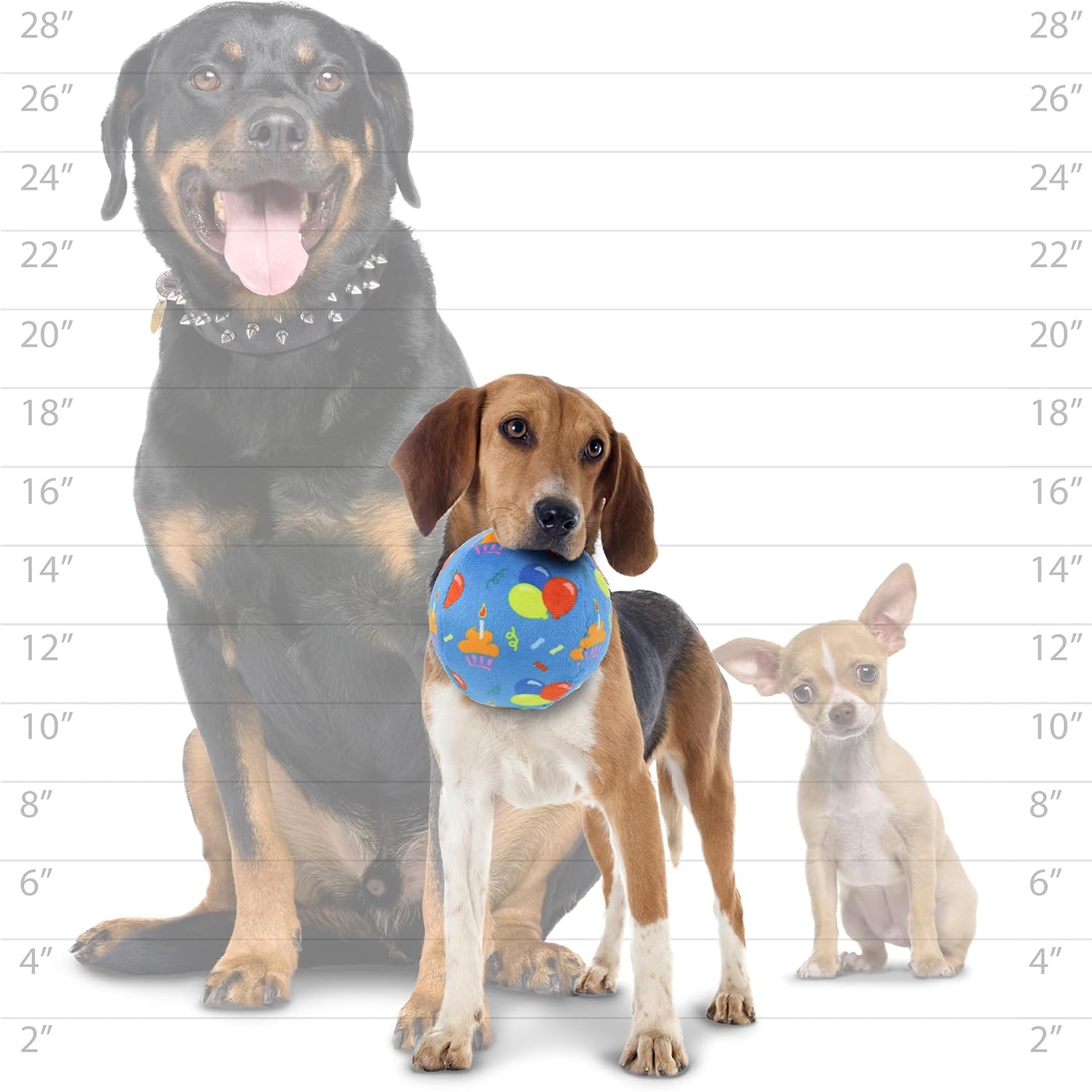 MIGHTY Tuffy 2 Pack Medium Ball Dog Toy: Ultra Durable Plush Toy with Multiple Layers & Reinforced Seams, Washable and Floats, Vinyl Ball & Fleece