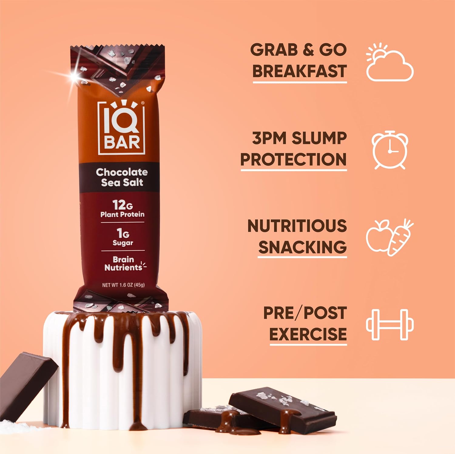IQBAR Clean Protein Bars, Low Sugar Keto, Banana Nut 12-Count