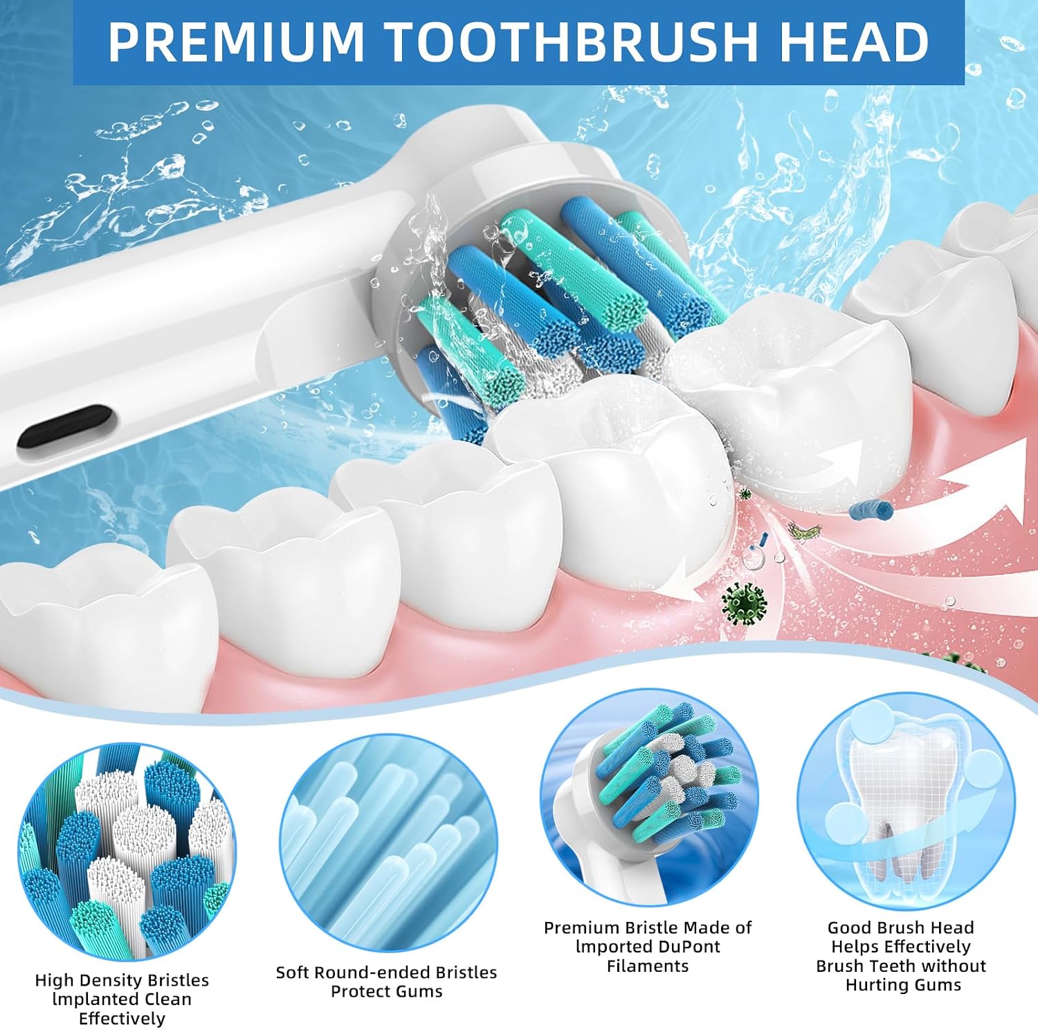 Electric Toothbrush Replacement Heads 16 Pack/Compatible Oral B Braun Replacement Brush Heads/Compatible Oral B Replacement Brush Heads