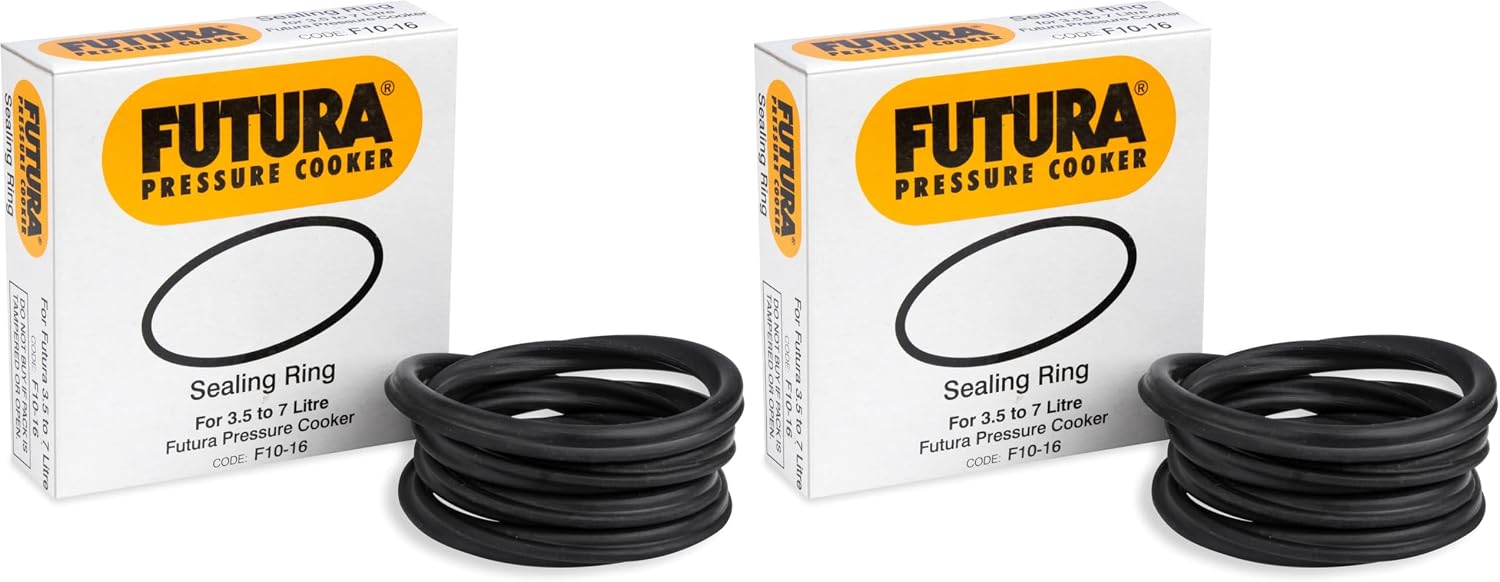 FUTURA Rubber Futura Sealing Ring For 3.5 Litre To 7 Litre Futura Pressure Cookers, Black, Standard (F10-16)