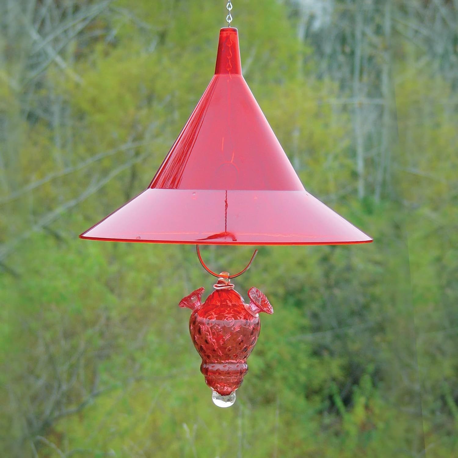 Squirrel Baffle - for Outside Bird House and Feeder Pole - Premium Large 17” Dome - by Arundale Made in USA (Crystal Clear)