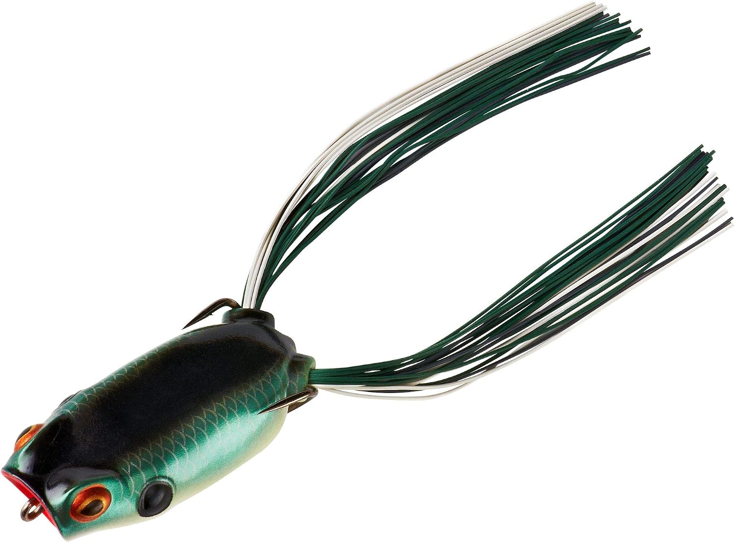 BOOYAH Poppin' Pad Crasher Topwater Bass Fishing Hollow Body Frog Lure with Weedless Hooks