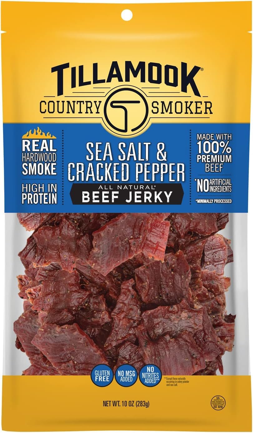 Tillamook Country Smoker Real Hardwood Smoked Beef Jerky, Teriyaki, 10 Ounce