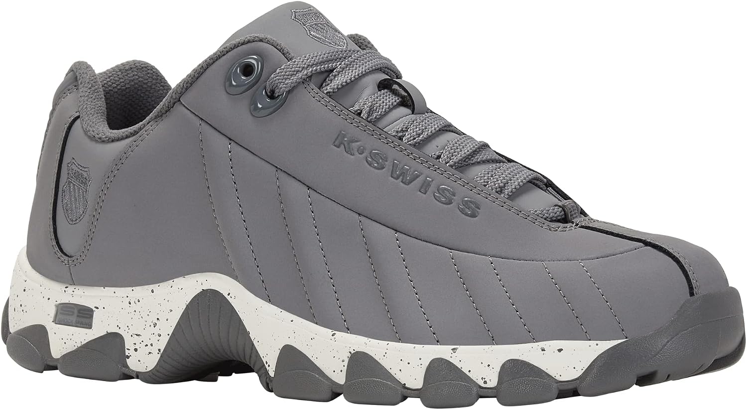 K-Swiss Men's ST329 CMF Sneaker, Wide Tennis Walking Shoes Leather Upper | Court Inspired, Tennis Heritage, Comfort Soft Cushioning, Arch Support, Wide Feet Fit, Chunky Silhouette, Classic Style.