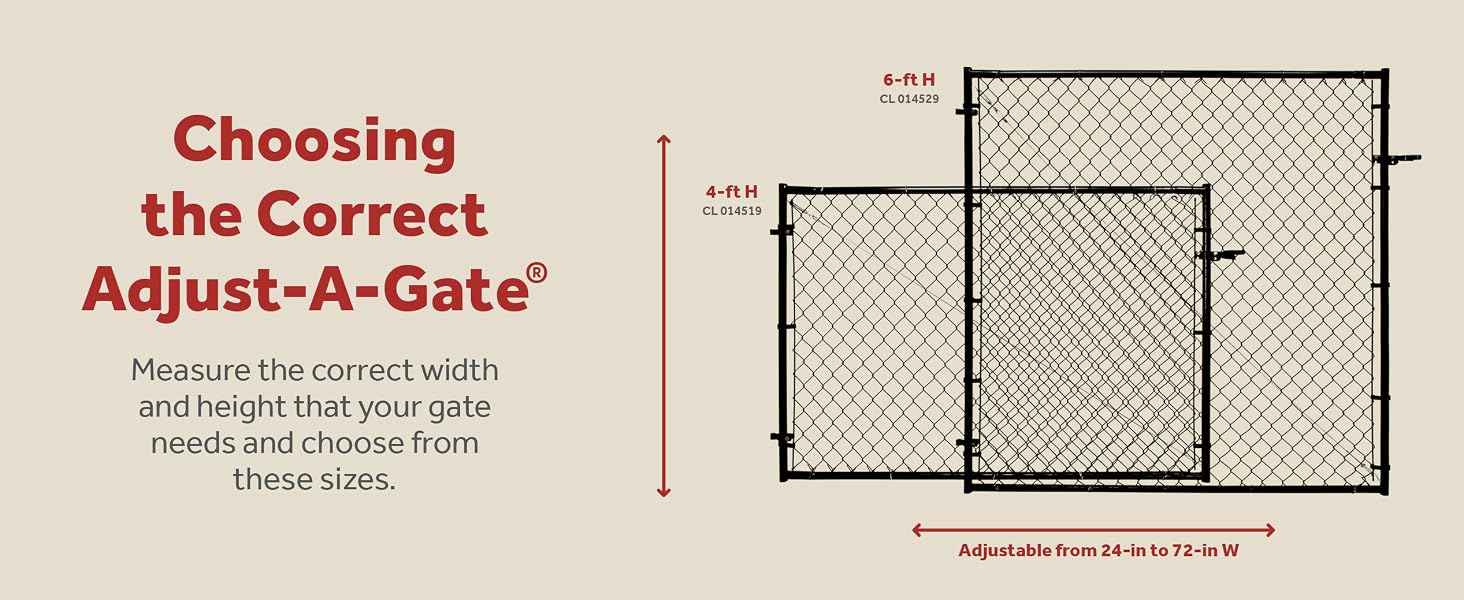 Adjust-A-Gate Fit-Right Adjustable Steel Frame Square Corner Gate Kit, Black - dimensions desktop
