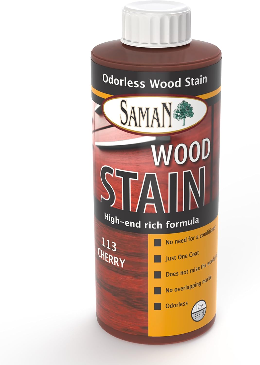 SamaN Interior Water Based Wood Stain - Natural Stain for Furniture, Moldings, Wood Paneling, Cabinets (Antique Walnut TEW-212-12, 12 oz)