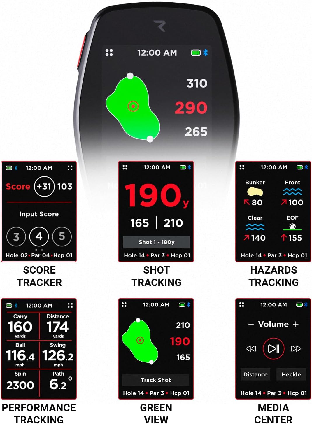 Hand+ Handheld Golf GPS Device, Shot Tracker, Record Shots, Club, GIR, Fairways, Putts, Golf Distance Range Finder, Touch Screen, 42, 000+ Courses