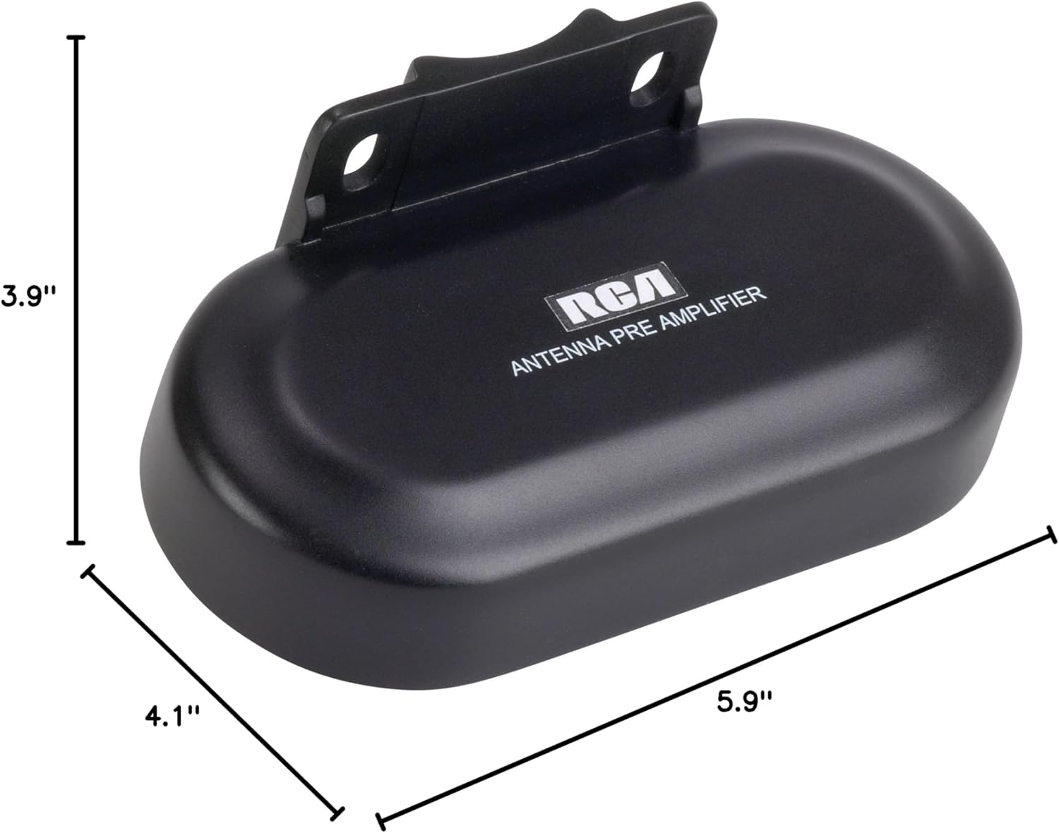 RCA TVPRAMP12E Digital Signal Preamplifier for Outdoor Antennas Black 5.90in. x 4.10in. x 3.90in.