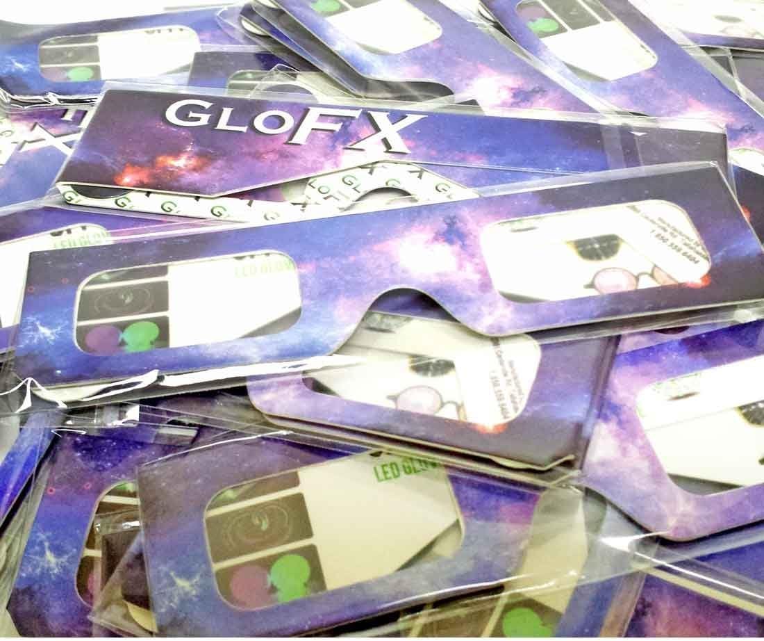 GloFX Paper Cardboard Diffraction Glasses - Great for Christmas Lights, Parties, Raves, Festivals, Light Shows, & Fireworks