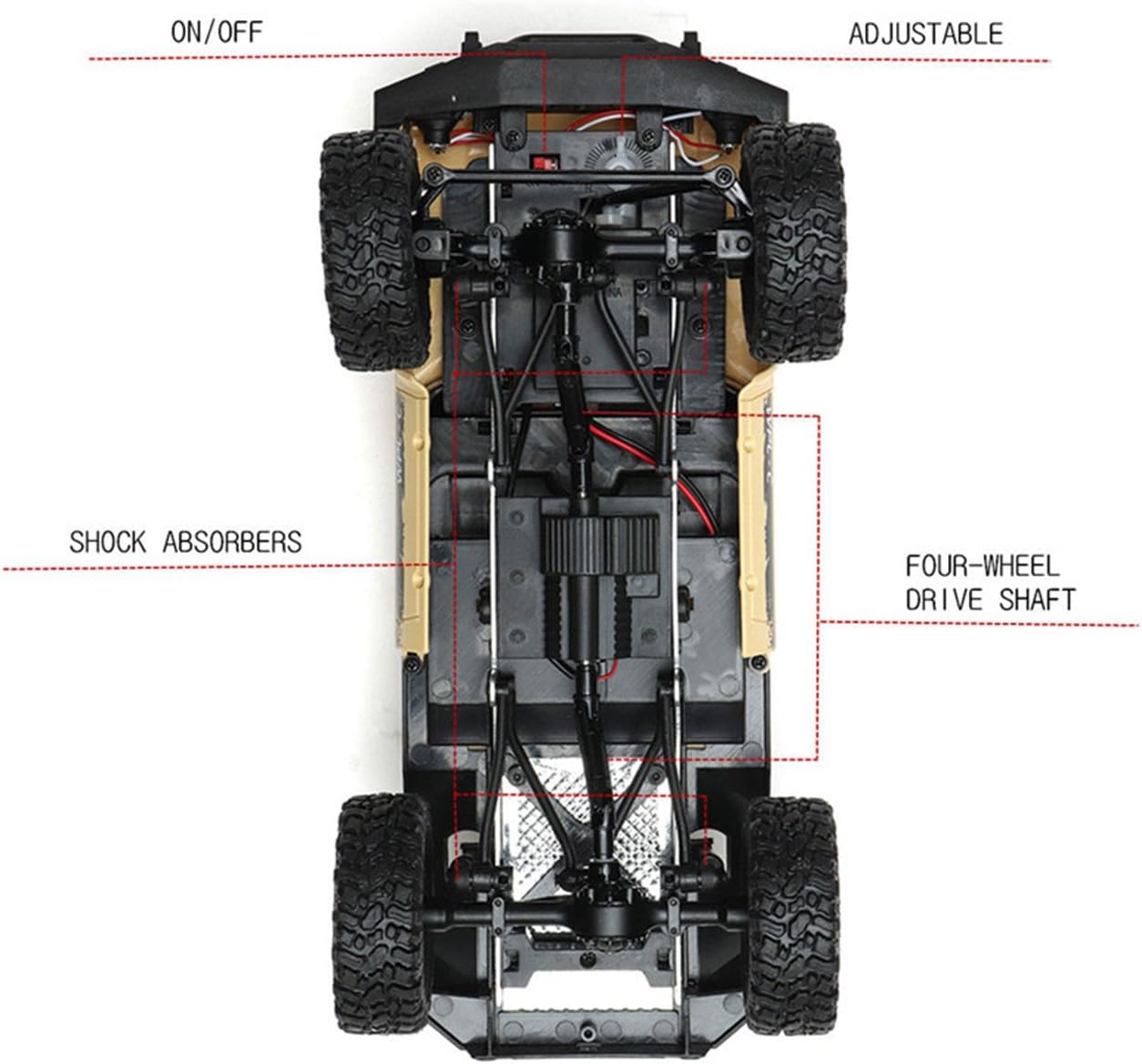 RC Rock Crawler WPL C24 RTR 1/16 Pickup Trucks Blue with LED Lights 2.4Ghz 4x4 Off-Road RC Semi Trucks All Terrain Car
