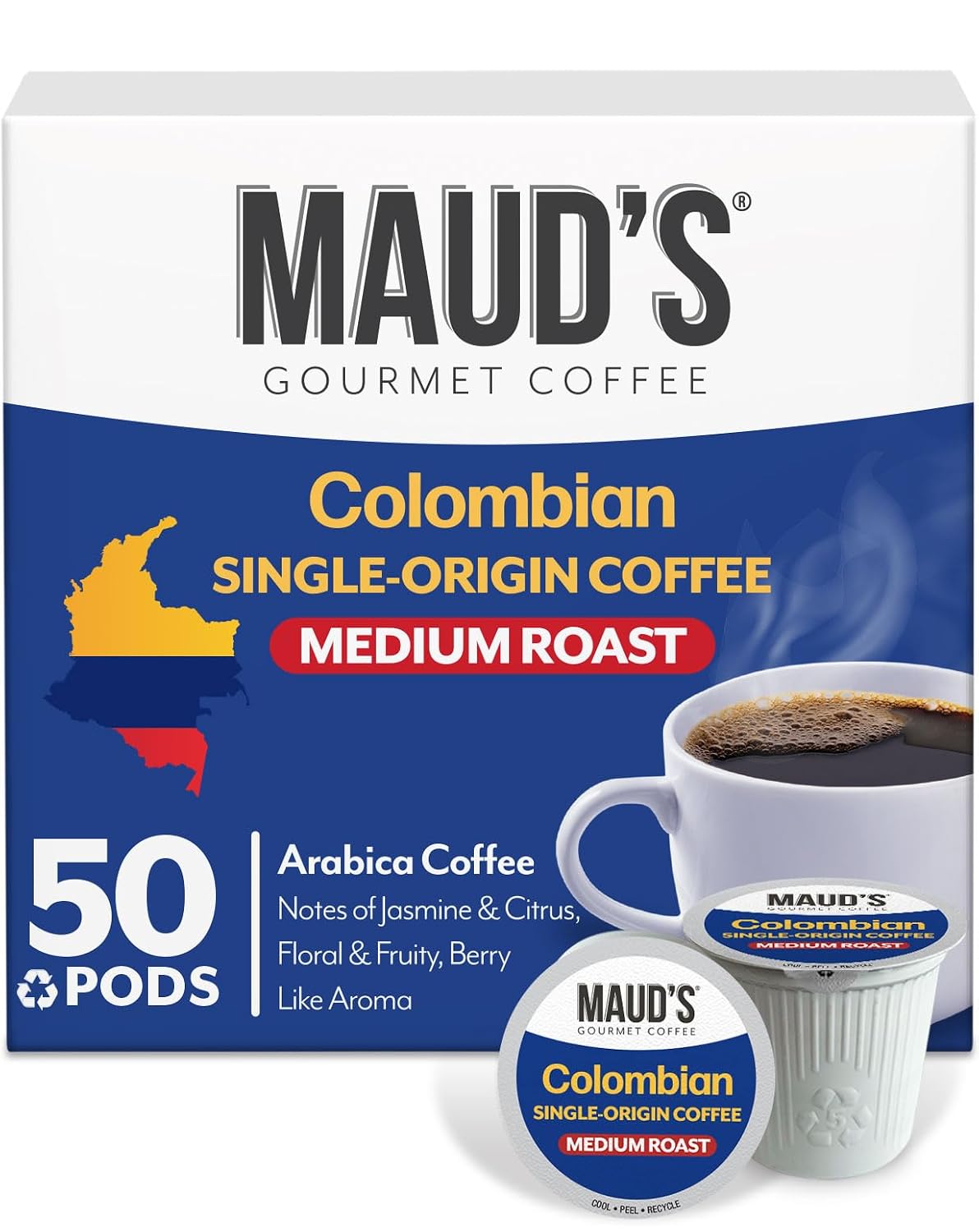 Maud's Family Pack Coffee Pods Variety Pack, 136ct, 12 Assorted Flavors | Medium Roast Flavored Coffee in Single Serve Pods – 100% Arabica Coffee, Compatible with Keurig Coffee Makers