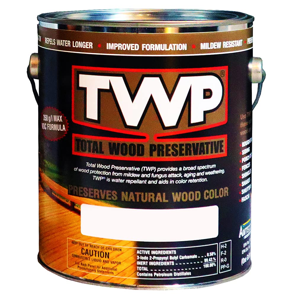 TWP 1520 Pecan Low VOC Wood Preservation Stain - Eco-Friendly, Long-Lasting Protection, UV & Water Resistant, Easy to Apply - 1 Gallon | Eco-Friendly