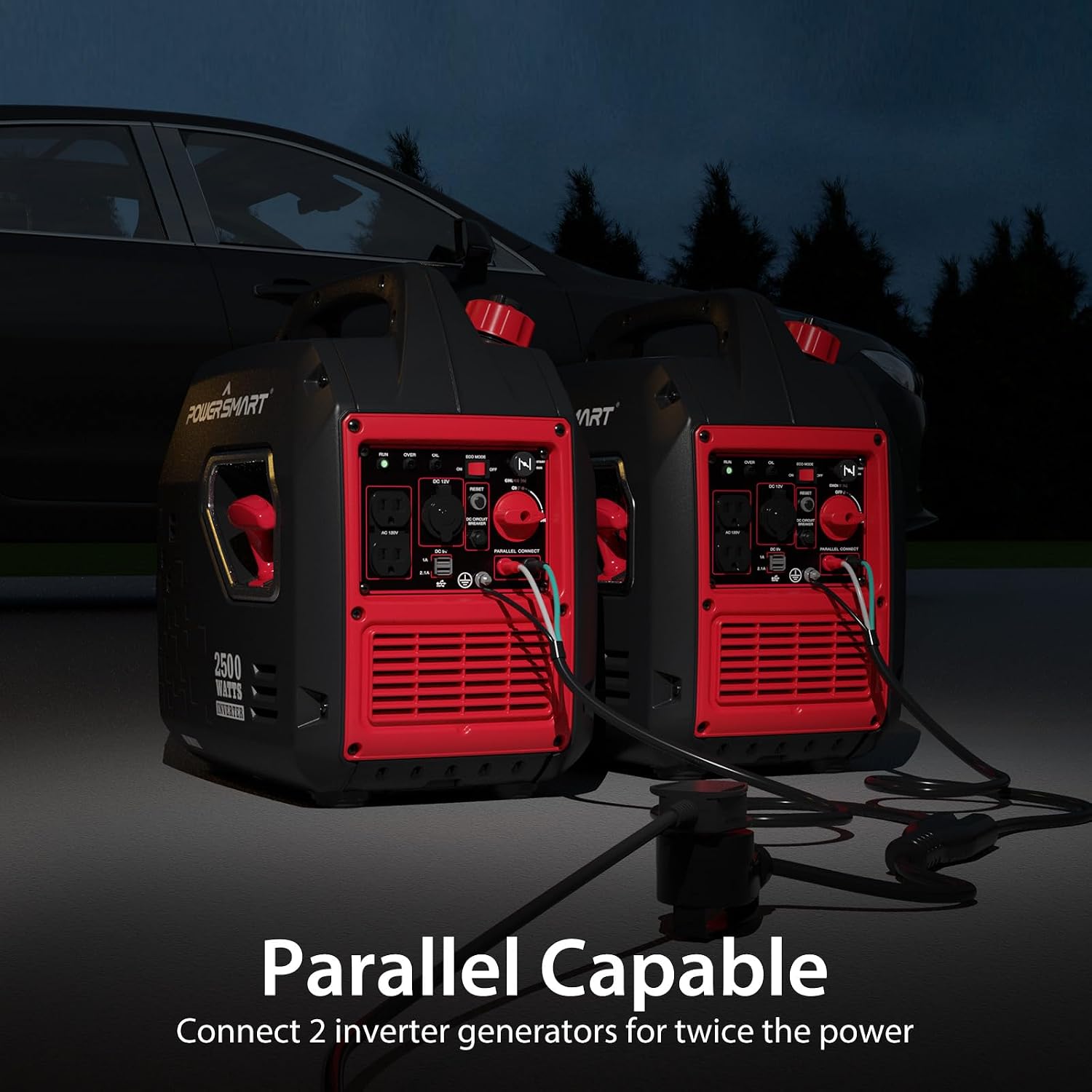 PowerSmart 4800W Portable Inverter Generator,Parallel Ready&Electric Start Super Quite Gas Powered,RV Ready with 30A Outlet, EPA & CARB Compliant for Home Backup, Camping,Portable Power Station