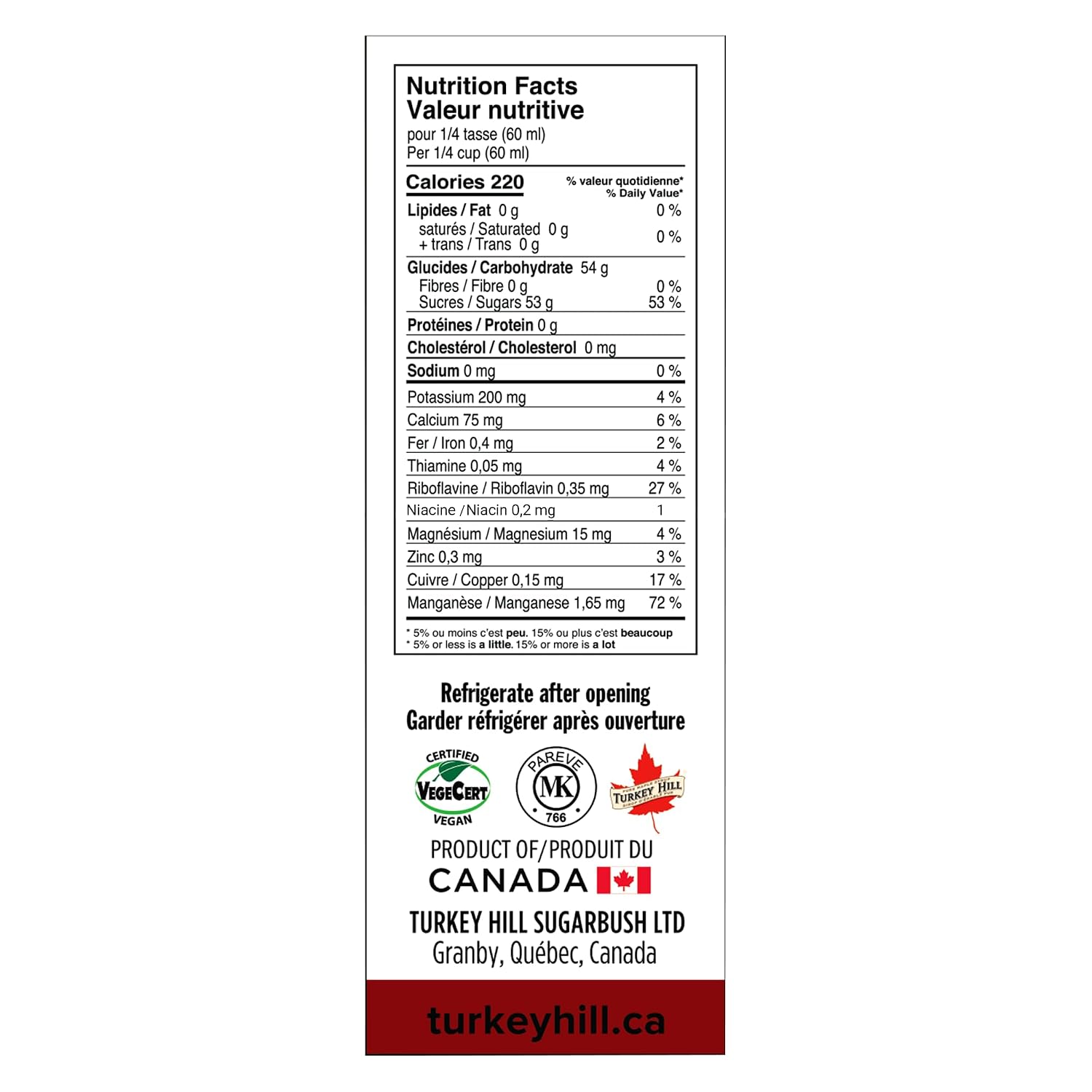 Turkey Hill Sugarbush International Gold Medal Winner Grade A Maple Syrup, Canadian Maple Leaf Glass Bottle (25.36 Fl Oz)