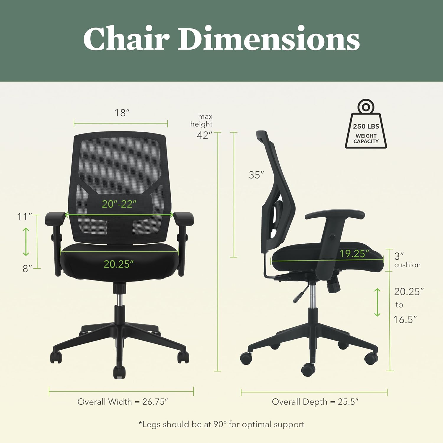 HON Crio Big and Tall Ergonomic Office Chair, Heavy Duty Desk Chair, Black | Big and tall ergonomic office desk chair for desk work, lumbar support, adjustable arms, mesh comfort, 450 lb capacity