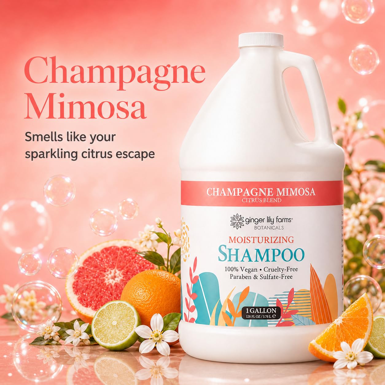 Ginger Lily Farms Botanicals Moisturizing Shampoo for All Hair Types, Coco Mango, 100% Vegan & Cruelty-Free, Coconut Mango Scent, 1 Gallon (128 fl oz) Refill | for Hands, Body & Hair, Moisturizing Wash, Salon Wash, Spa Cleanser, Salon & Spa Essentials, M…