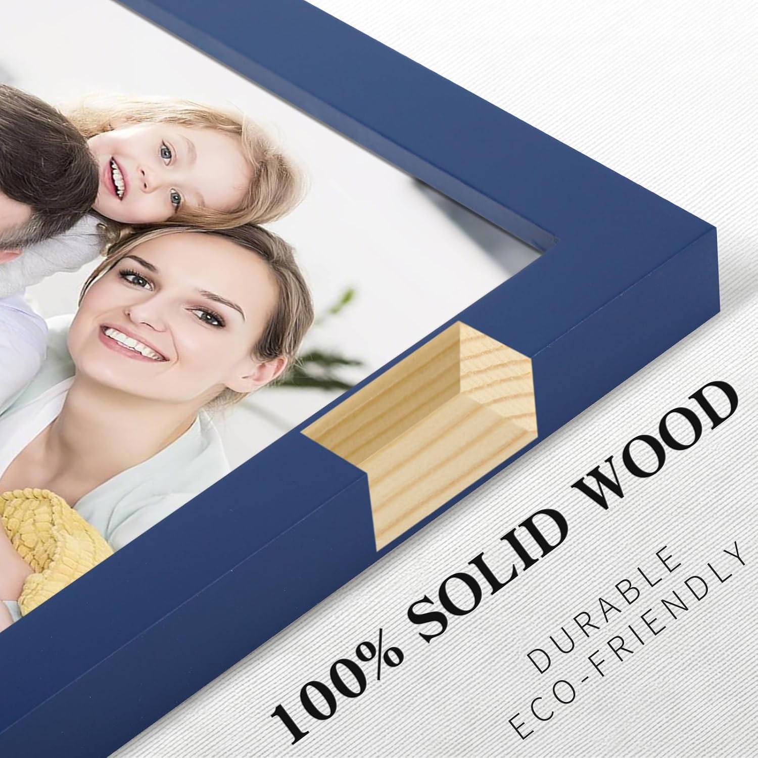 Picture Frames 8x8 2 Pack Made of Solid Wood Black for Wall Mounting and Tabletop Display