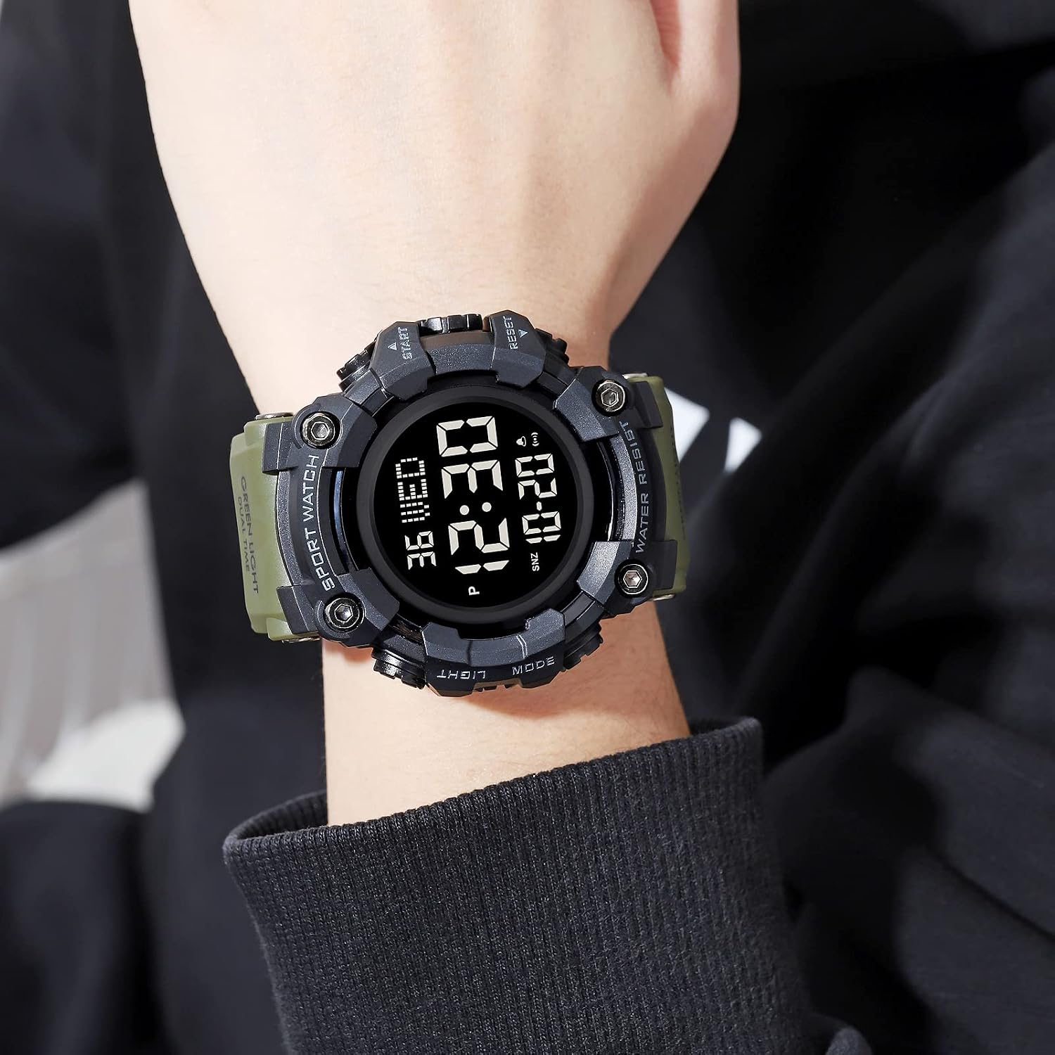 FANMIS Men's Digital Sport Watch Military LED Alarm Waterproof Quartz Watch | Tactical Outdoor Sport Watch Multi Function Led Display Alarm Stopwatch Date Quartz Rugged Style Daily Water Resistance