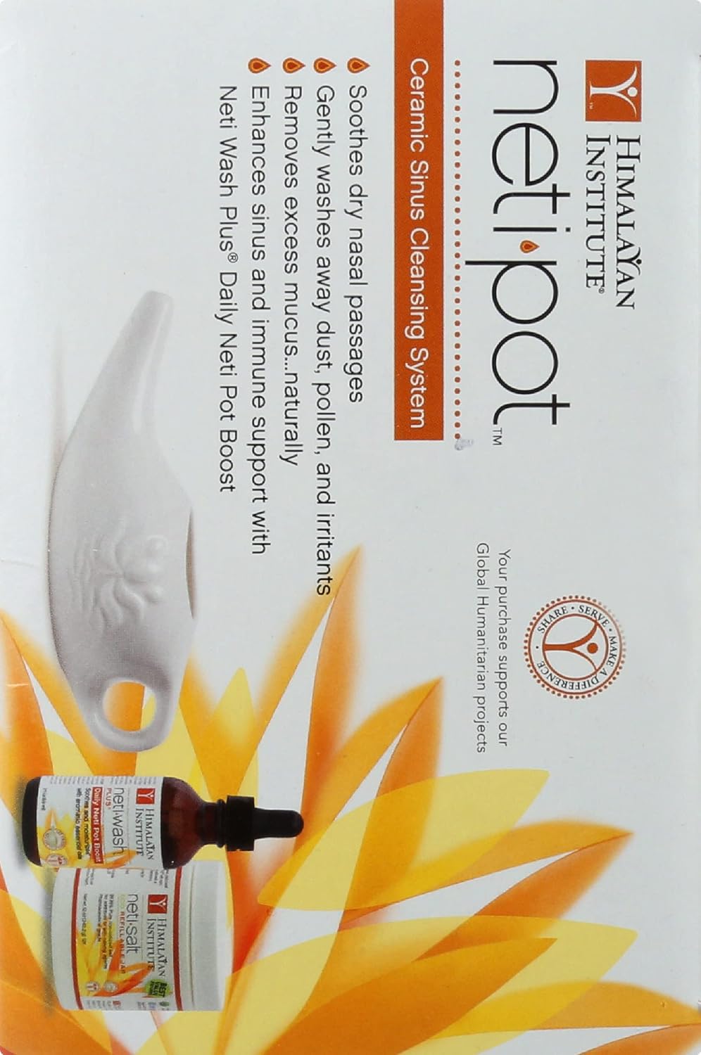 Himalayan Chandra Neti Pot Complete Sinus Cleansing System Starter Kit