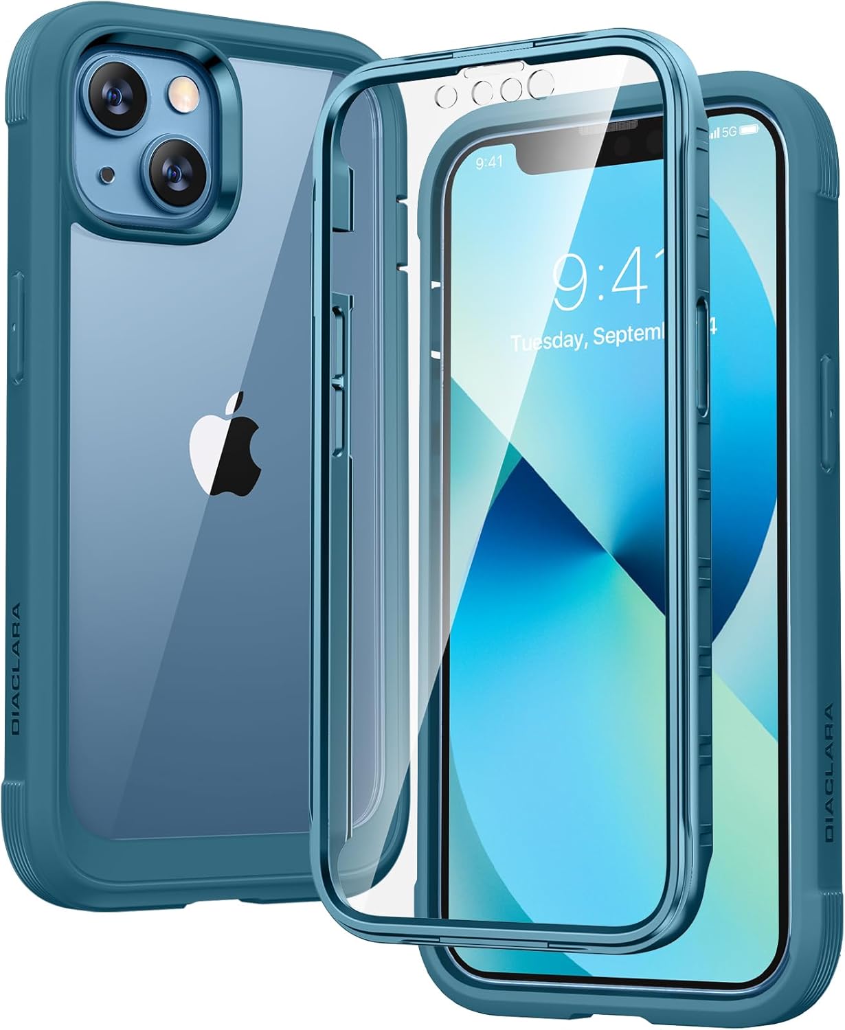 Diaclara Designed for iPhone 12 Mini Case, Full Body Rugged with Built-in Touch Sensitive Anti-Scratch Screen Protector