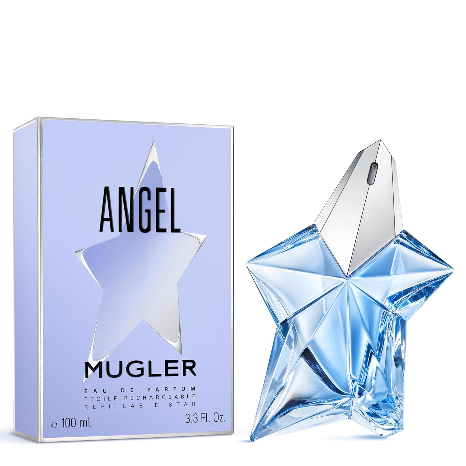 Mugler Angel Eau de Parfum - Long Lasting Ambery Gourmand Perfume for Women | Fragrance with Bergamot, Praline & Patchouli - Long Lasting Womens Gourmand Scent - Perfect for Everyday Wear - Refillable