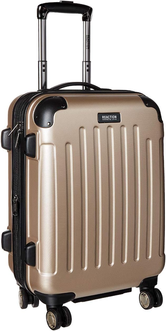 Kenneth Cole REACTION Renegade Luggage Expandable 8-Wheel Spinner Lightweight Hardside Suitcase, Champagne, 20-Inch Carry On
