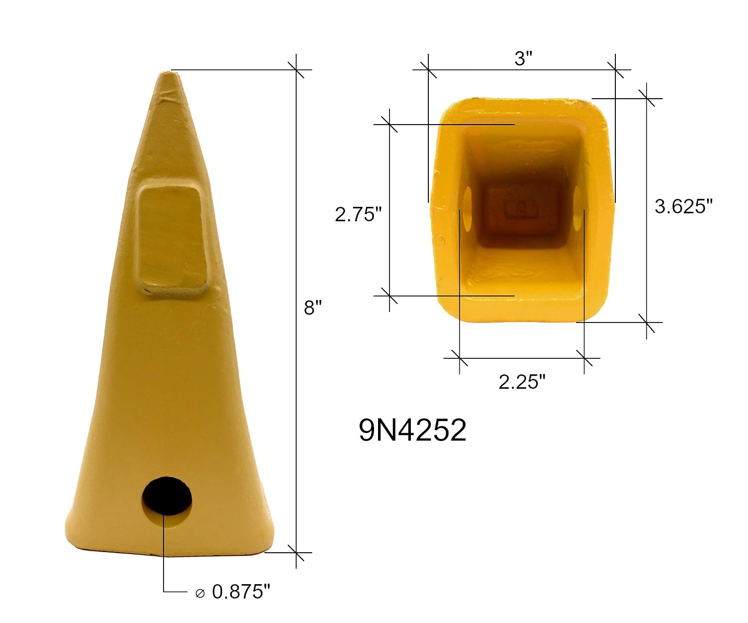 Bolt-on Bucket Adapter, Segment, Tooth Combo, Fits Many CAT 963, 953, 951, 936