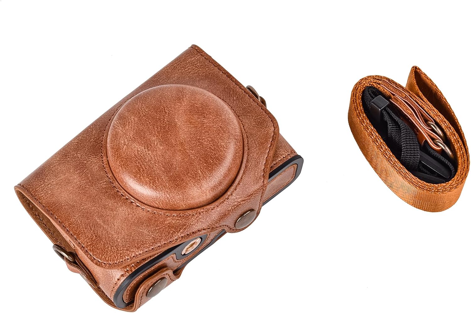 kinokoo Case for Canon PowerShot SX720 HS/SX730 HS/SX740 HS Digital Camera - PU Leather SX740 HS Protective Case Easy Carrying Bag with Adjustable Shoulder Strap - Brown