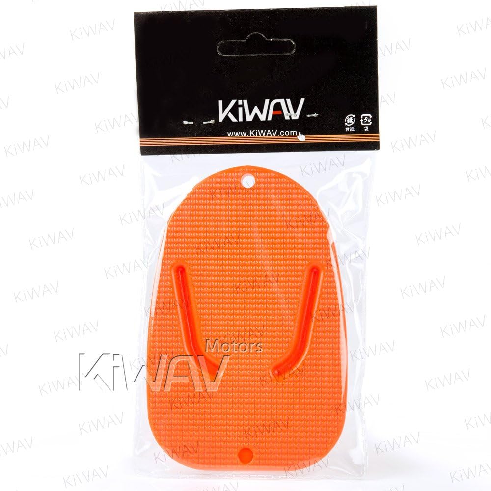 KiWAV Motorcycle Kickstand Pad Plate Support Accessory - Black - Soft Ground, Grass, Hot Pavement, Outdoor Parking, Anti Sinking
