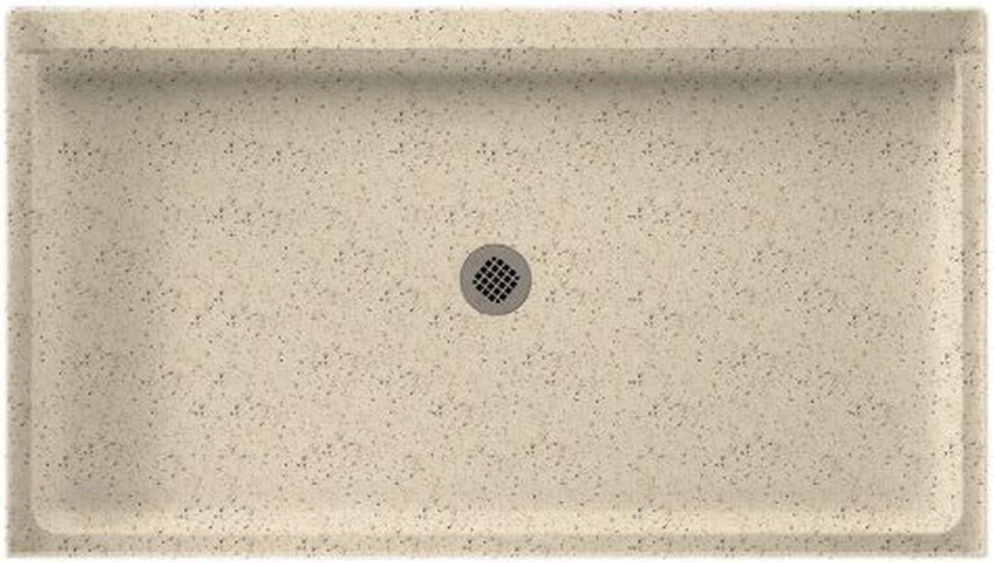 Swan SF03454MD.011 54-in L x 34-in W x 5.5-in H Solid Surface Shower Base, Tahiti White