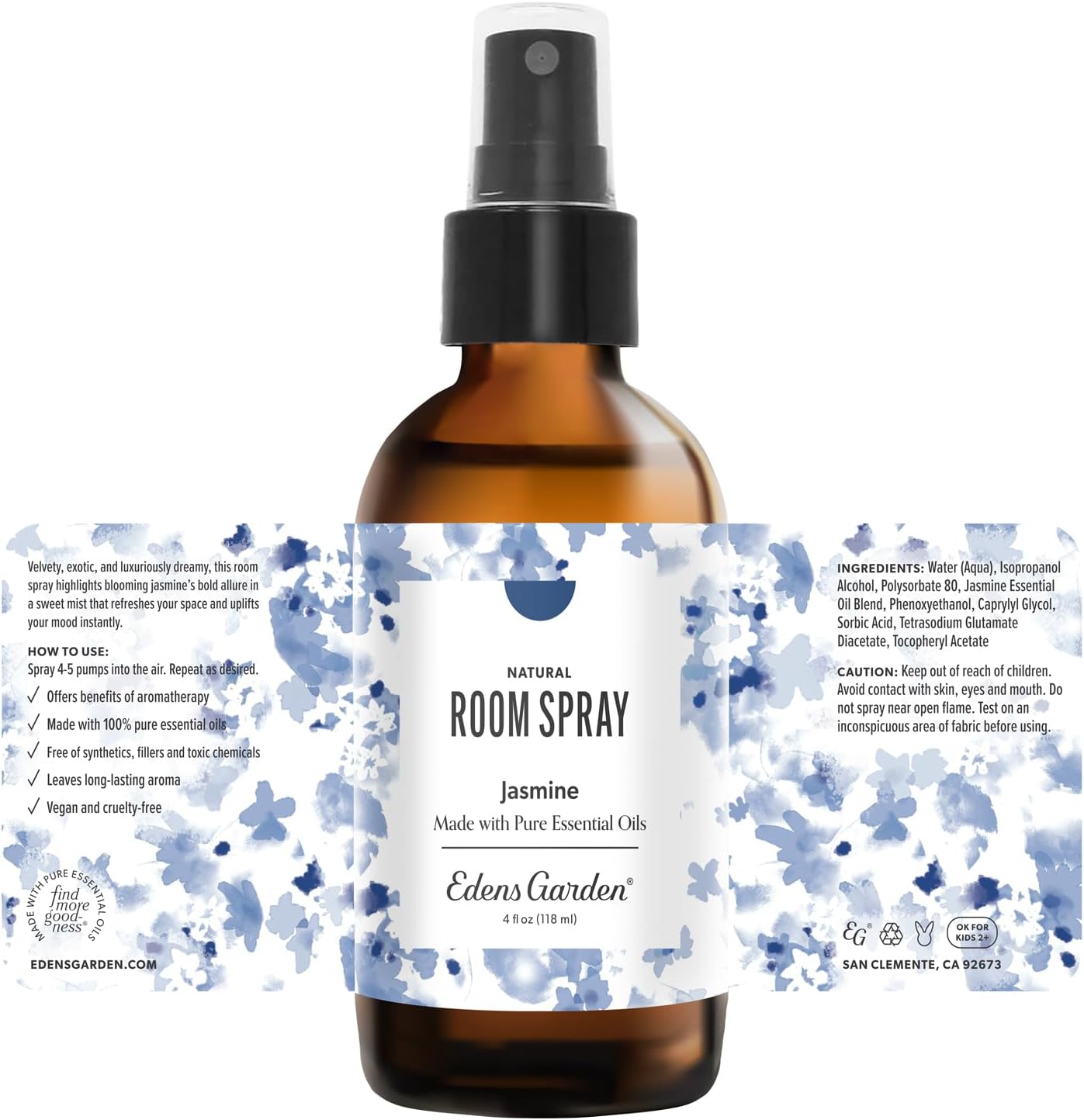 Edens Garden Fighting Five Natural Room & Linen Spray 4 fl oz (118 ml)