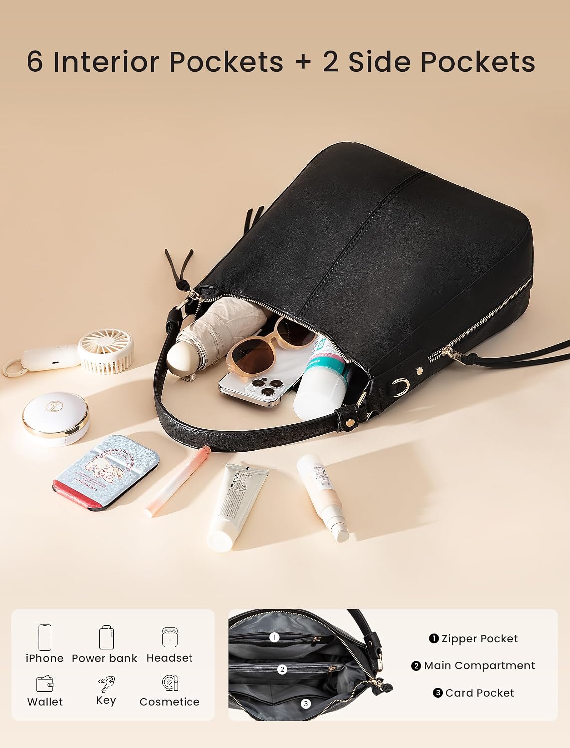 Hobo Crossbody Bag for Women, Designer Shoulder Purse Handbags