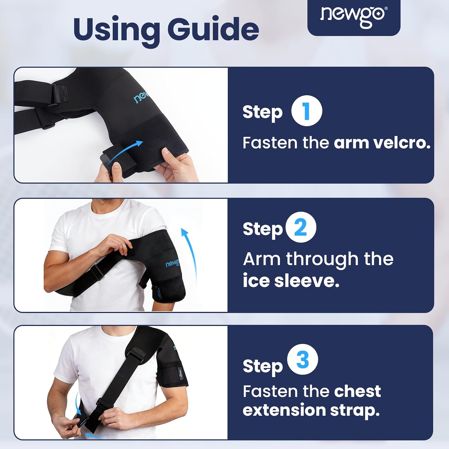 NEWGO Shoulder Ice Pack, Compression for Both Shoulders, FSA Eligible, M
