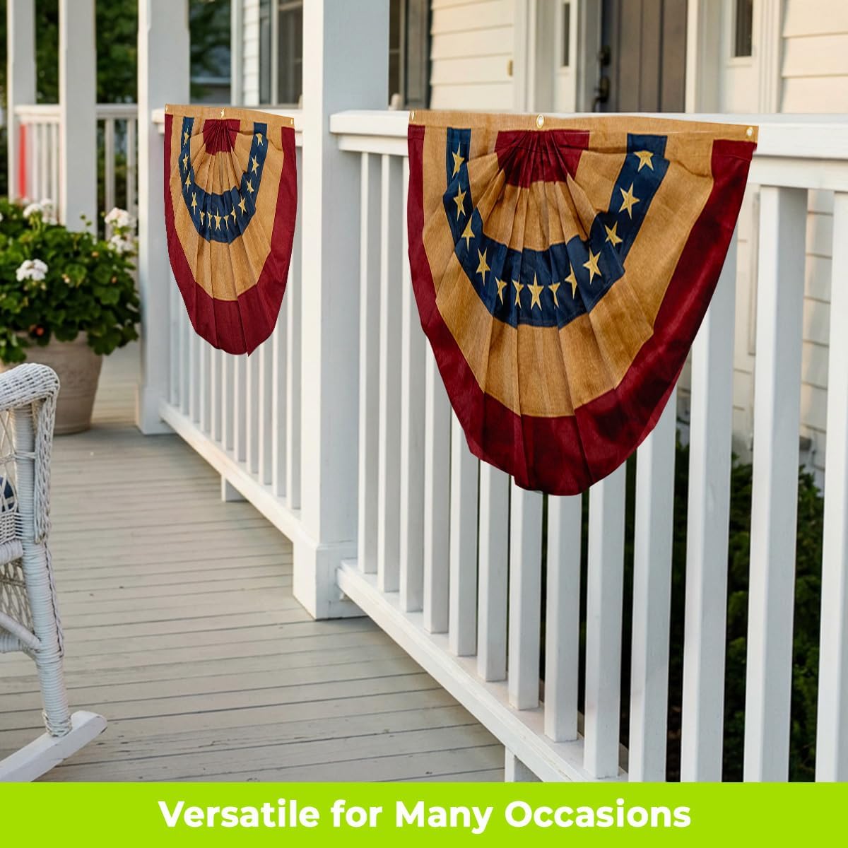 Briarwood Lane 4th of July Bunting 48" X 24 Tea Stained Patriotic For 4th of July Bunting