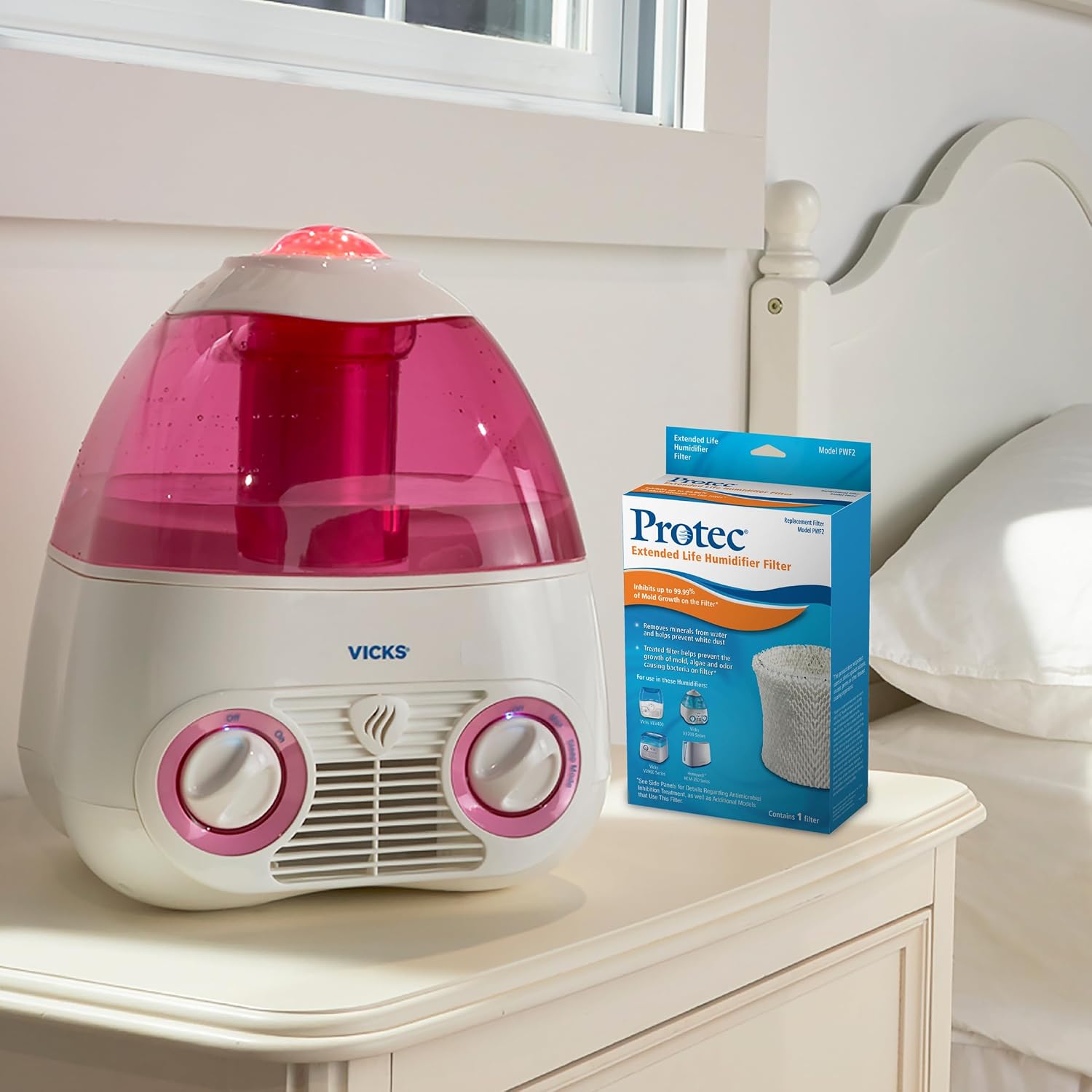 Protec Extended Life Humidifier Replacement Filter, 1 Count | Designed for Use with Select Vicks Cool Mist Humidifiers and Other Honeywell Humidifiers Models