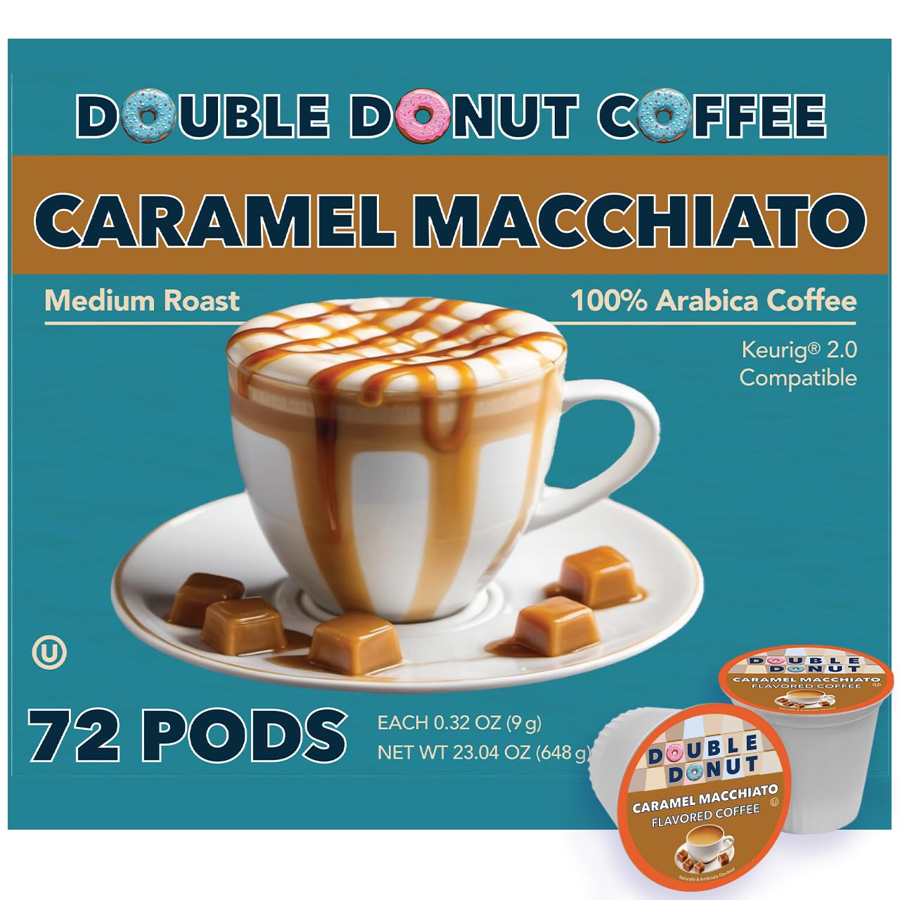 Double Donut Coffee Breakfast Blend Coffee Pods, Light Roast Coffee in Recyclable Single-Serve Pods for Keurig K Cups Brewer Machines, 80 Count Bulk Pack, original version