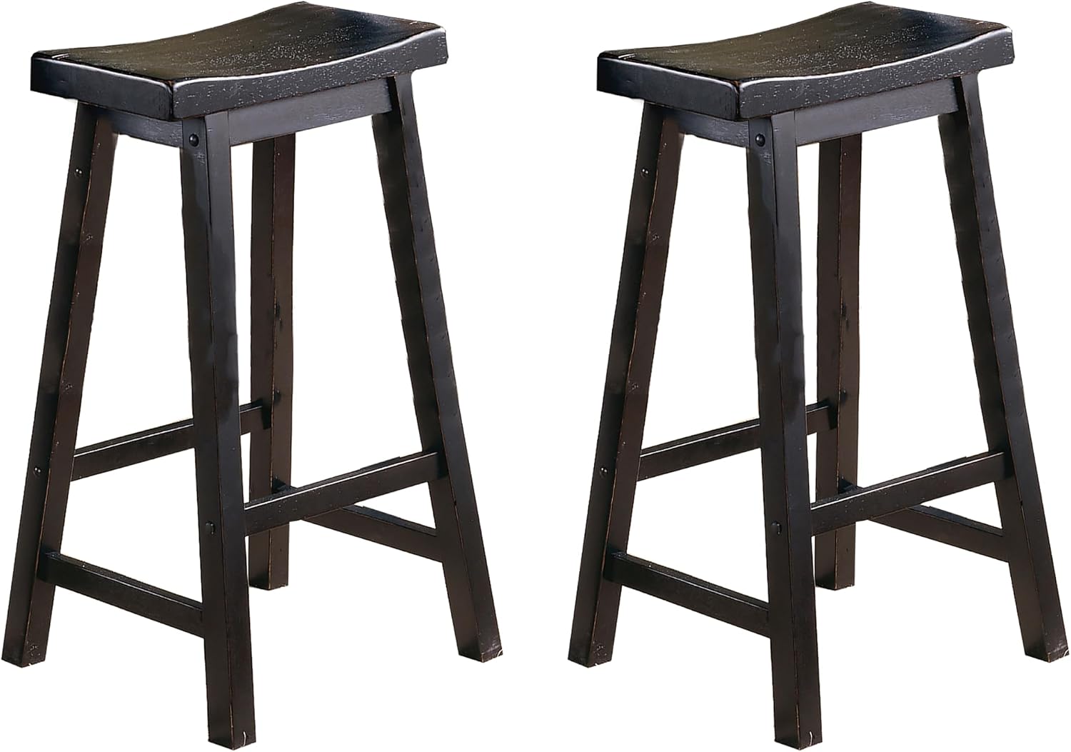 Homelegance Saddleback 24-Inch Height Barstool, Cherry, Set of 2