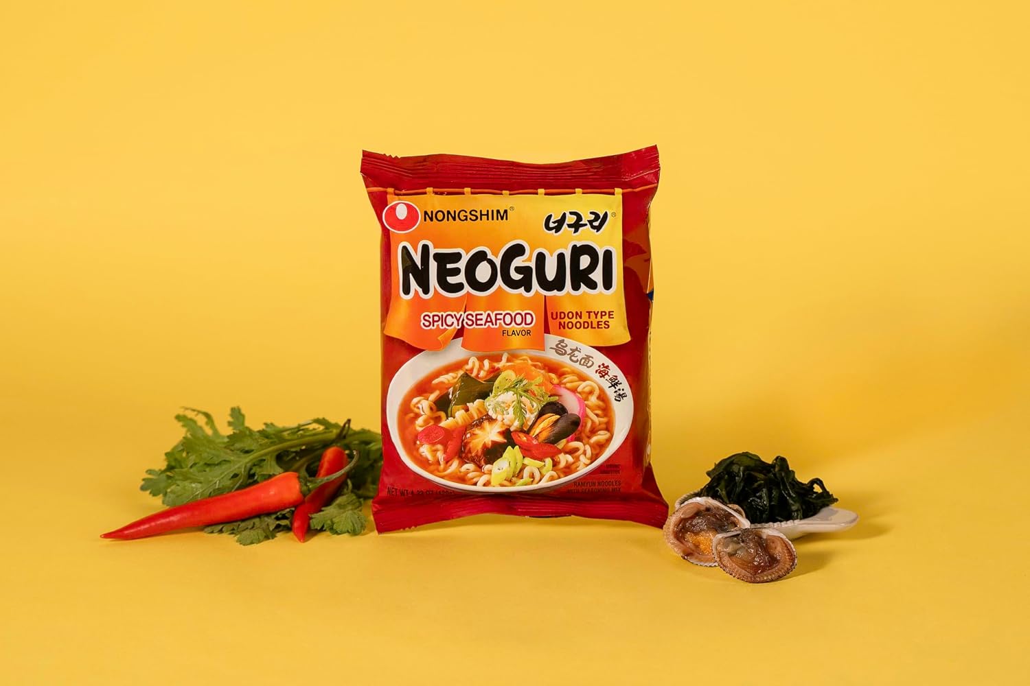 Nongshim Neoguri Spicy Seafood with Udon-Style Noodle, 4.2 Ounce (Pack of 10)