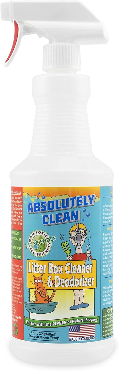 Absolutely Clean Litter Box Cleaner and Odor Eliminator, Eliminate Odors Quickly, Neutralizes Urine and Feces Odors in The Air and The Box, Make Litter Last Longer
