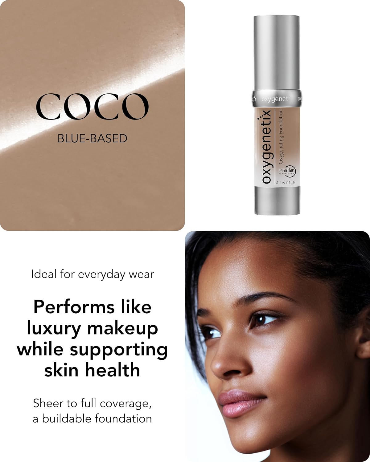 Oxygenetix Oxygenating Foundation – Pearl | Breathable Makeup, Buildable Coverage with Weightless Feel, Longwear Foundation, Safe for Sensitive or Laser-Treated Skin