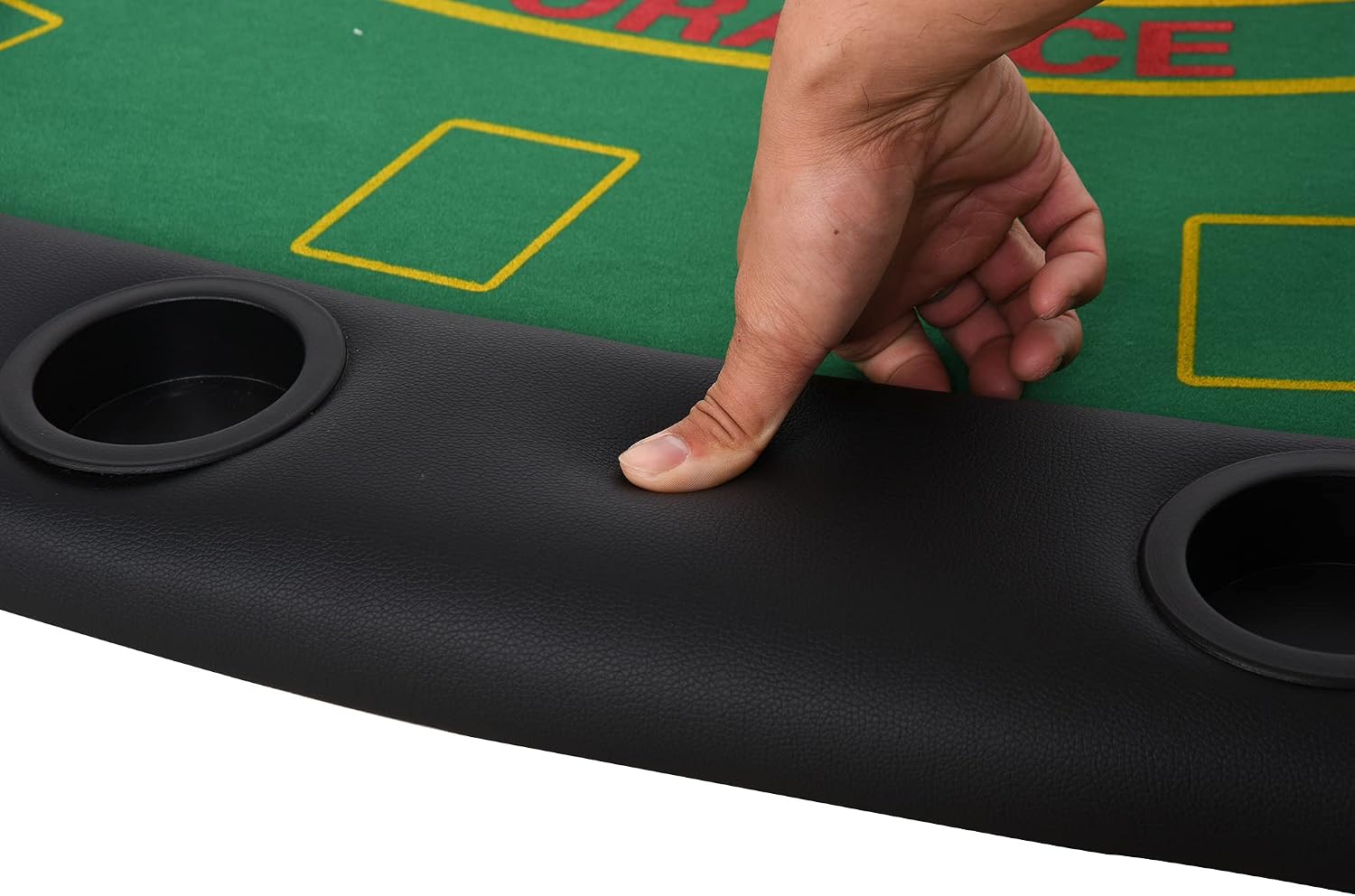 Soozier Poker Table Foldable Blackjack Table for 7 Players 72" Green Felt